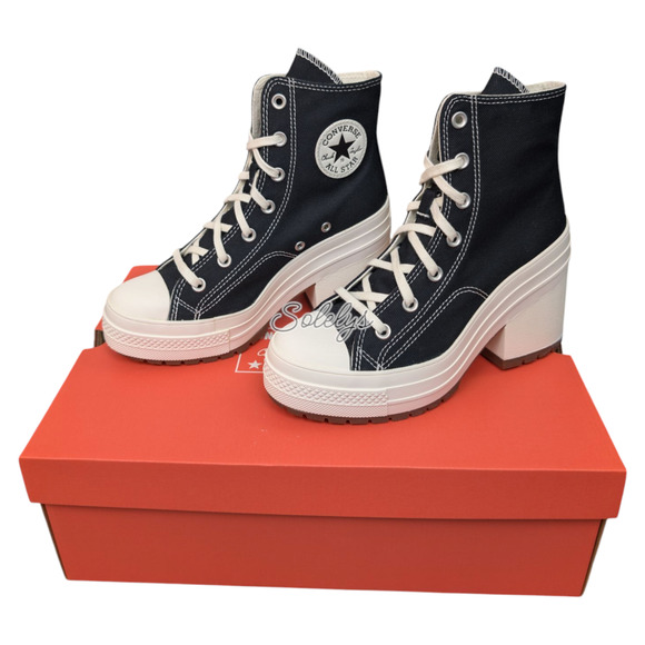 Converse Chuck 70 De Luxe Heel Platform Black Egret Sneaker Boot Womens 7 NEW - Picture 1 of 9